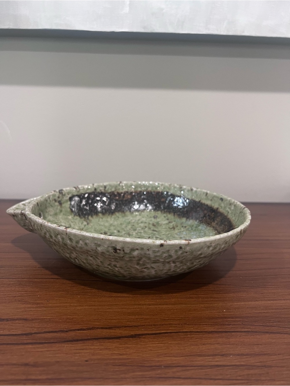Vintage Studio Pottery Katakuchi Pouring Bowl Japanese Style Stoneware Artisan